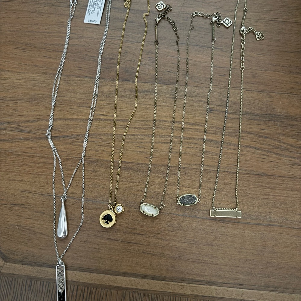 Set of designer necklaces (Kate spade, Kendra Scott, and Lucky Brand)
